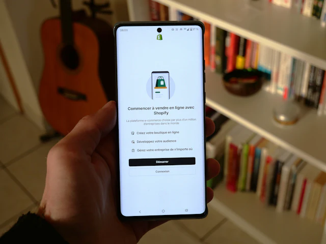 Smartphone showing a Shopify app setup screen