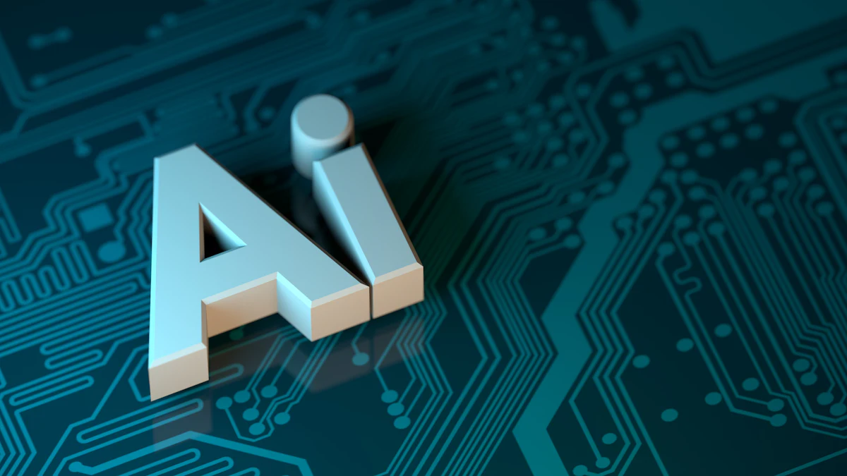 The letters AI on a dark teal circuit board