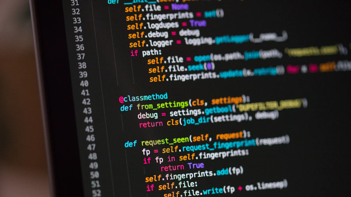 Computer screen full of source code