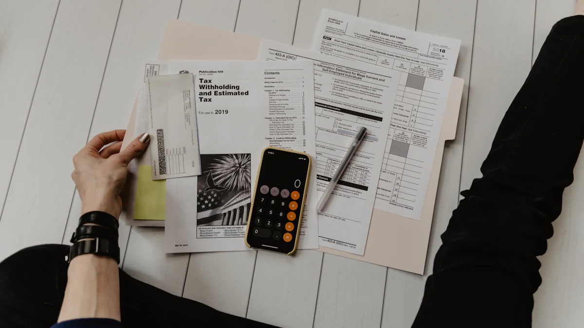 Person reviewing costs on paper with a calculator